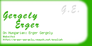gergely erger business card